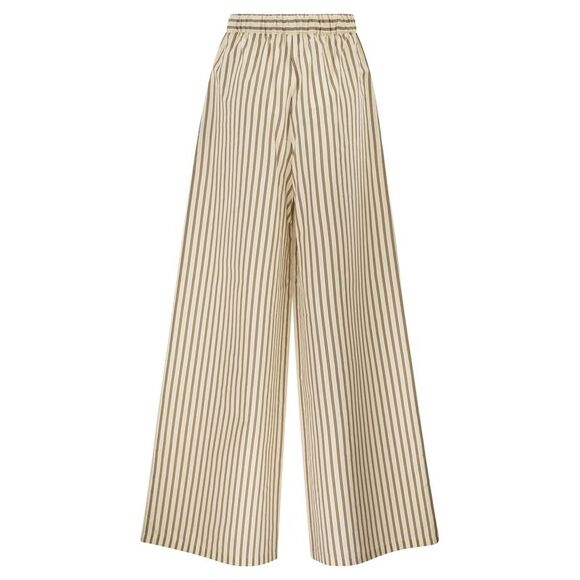 Max Mara Women Mxmordine - Wide-Leg Trousers In Striped Cotton And Silk Canvas